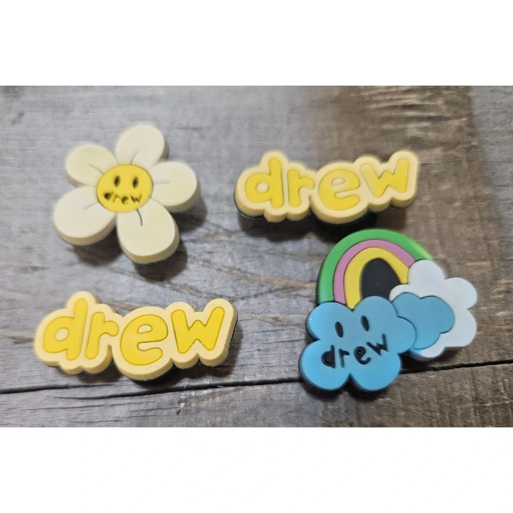 Drew House Justin Bieber Charm Set of 4 Flower Rainbow Shoe Decoration
